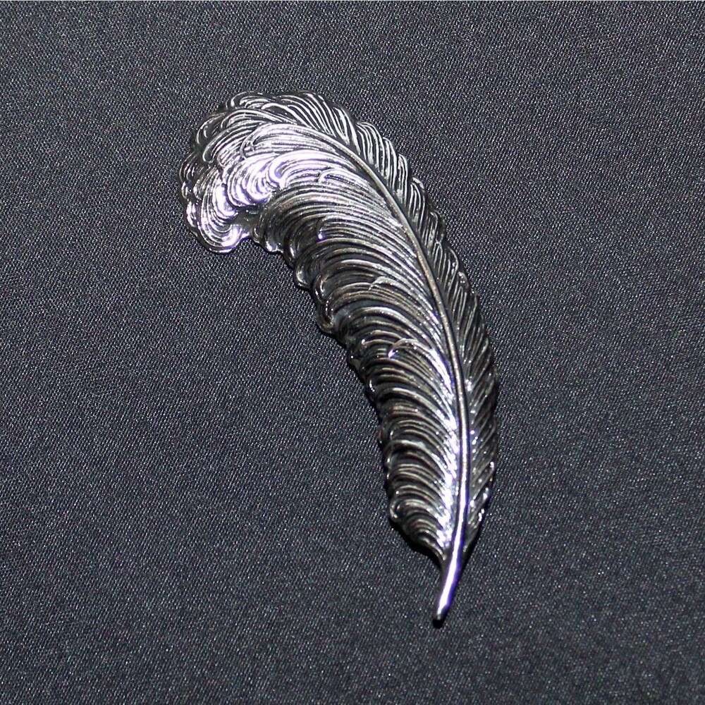 Vintage Sarah Coventry Quill Feather Brooch silver tone metal bird